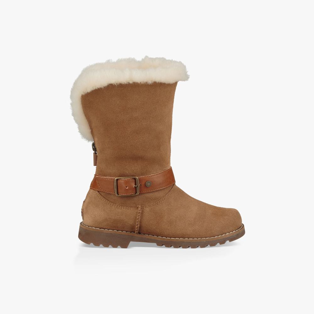 Bottes UGG Nessa Fille Marron Soldes 271EIDOF